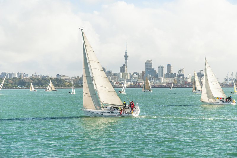 Auckland Harbour skyline.