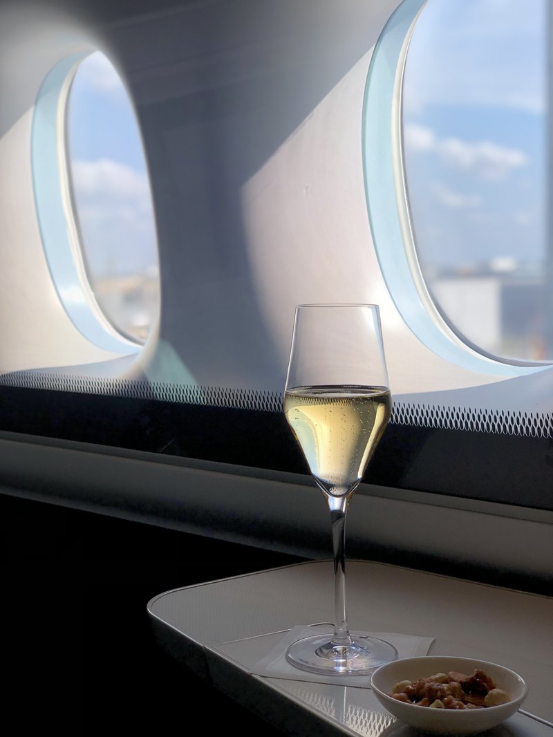 The mind boggles. I enjoyed a bottle $125 bottle of champagne onboard, but only paid $565 in taxes for 2 Business Class flights and this First Class flight. Value!