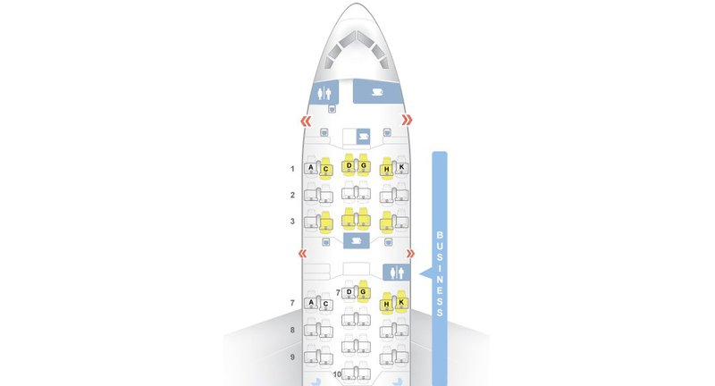 I selected 7C in JAL Business Class Sky Suites cabin seat map on Japan Airlines Dreamliners.