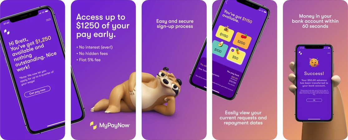 MyPayNow app iOS screens