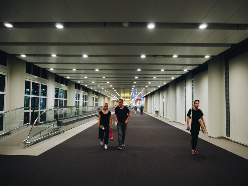 Airport walkway.