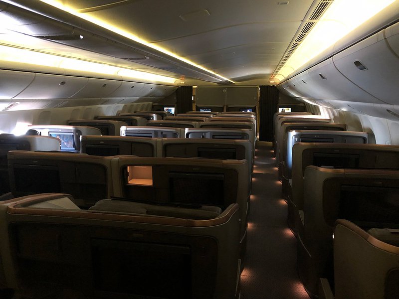 Behind the curtain in Singapore Airlines newest Business Class cabin.