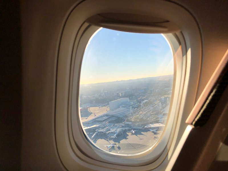 See ya later Sydney Airport. You can see the Qantas Dash 8 planes parked up below.