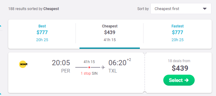 Scoot booking process.