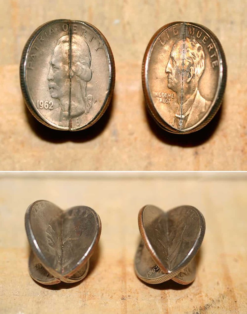 A conceptual assemblage of two different coins by Yoan Capote. (Image: Yoan Capote)