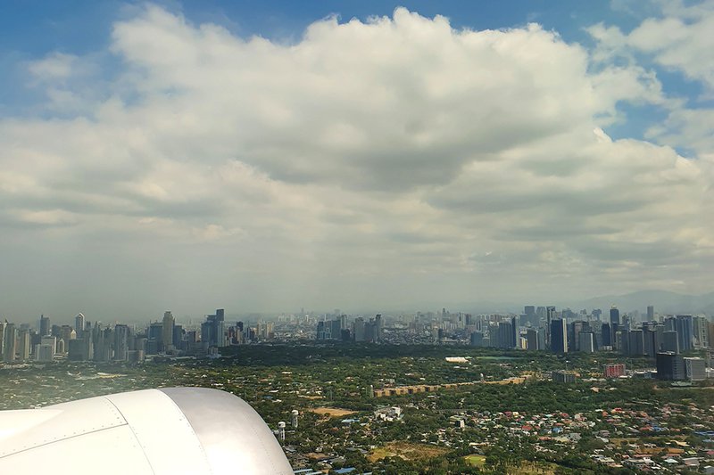 Japan Airlines JL746 on ascent out of Manila.