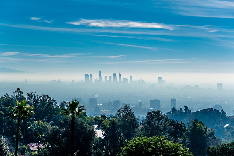 The famous Los Angeles skyline.