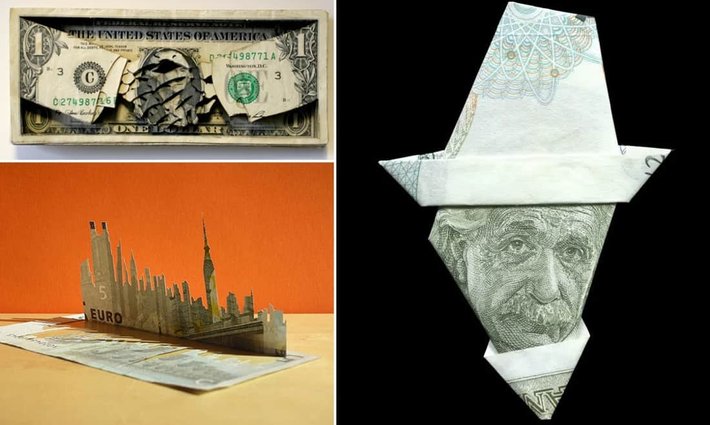 Extraordinary art made of money