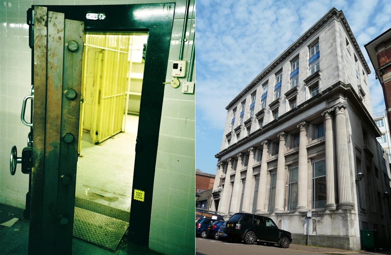 The disused vault inside the National Provincial Bank in Cardiff. (Image: Addictive Picasso)