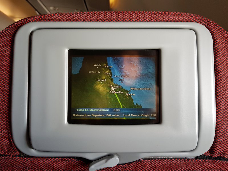 The flight path from Sydney to Manila on a seven inch screen. Enthralling.