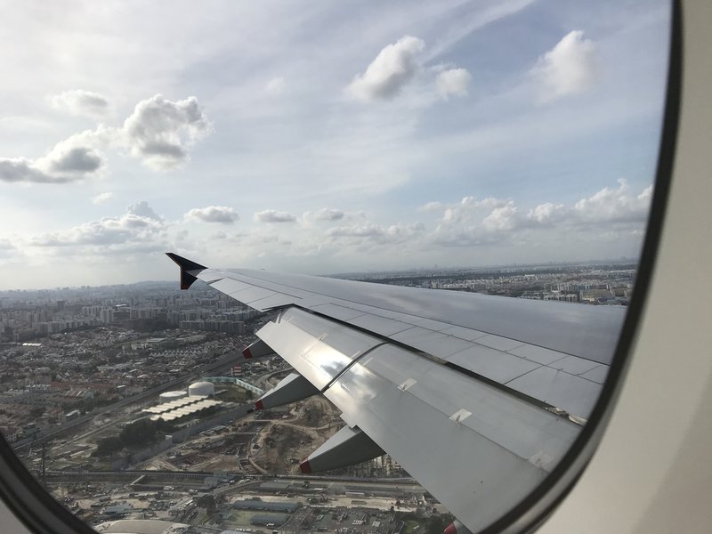 SQ232 on final approach into Singapore Changi Airport.