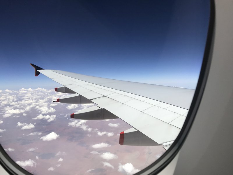 Singapore Airlines SQ232 cruising over the outback.